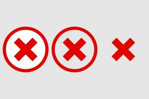 Red cross with rounded borders icons set vector