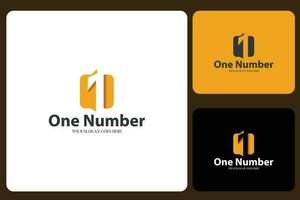 One Number Logo Design vector