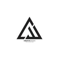 Triangle mountain shape modern letter CW creative line art monogram logo. CW logo, WC logo vector