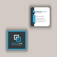 Clean Style Modern Corporate Rounded Square Business Card Vector Template