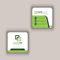 Clean Style Modern Corporate Rounded Square Business Card Vector Template