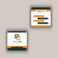 Clean Style Modern Corporate Rounded Square Business Card Vector Template