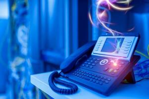 IP  phones with VoIP technology are outstanding in international usage. photo