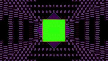 Geometric cube transitions. cubes 3d pattern style background with chroma key green screen on display video