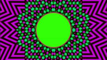 Geometric cube transitions. cubes 3d pattern style background with chroma key green screen on display video