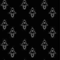 Seamless pattern with rocket. Innovation flight monochrome background vector illustration