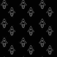 Seamless pattern with rocket. Innovation flight monochrome background vector illustration