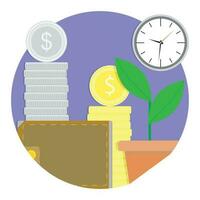 Financial growth and development vector icon. Web app icon fund and wealth account illustration