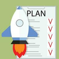 Planning startup vector. Development and growth startup idea illustration vector