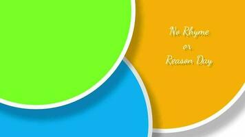 National No Rhyme Nor Reason Day with geometric. Green screen circle background animated video