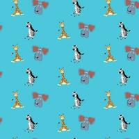 Safari pattern vector. Giraffe and elephant, zebra illustration vector