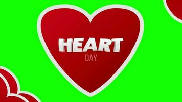 World heart day with red heart and text effect animated video