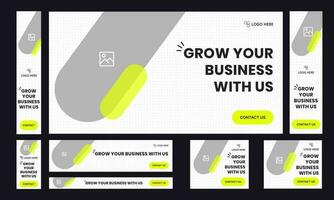 Business grow set of web banner template design for social media posts vector