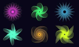 Design spiral set of black thick speed lines vector