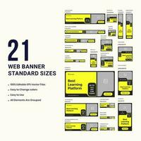 Learning Platform Creative Web Set Banner Template vector