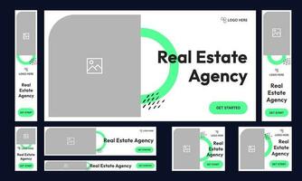 Set of real estate web banner template design for social media posts vector