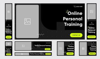 Online Training Courses set of web banner template vector