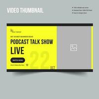 Fully customizable podcast video thumbnail banner template design, vector illustrator eps 10 file format