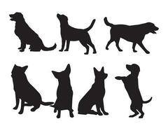 Dogs collection - vector silhouette, Dog silhouette, Vector isolated Dog silhouette, Dog, Dog silhouette collection