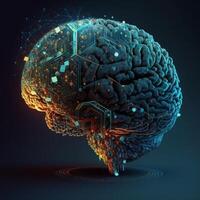 Artificial Intelligence Brain. Machine learning concept. photo