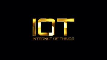 boucle iot l'Internet de chose d'or éclat lumière texte video