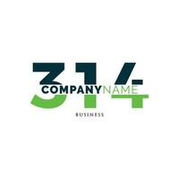 Initial Letter Number 314 Icon Logo Design Template vector