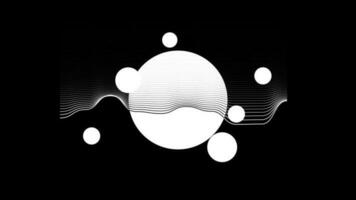 Loop geometric pattern animation.Curved circle circle.White and black abstract background. video