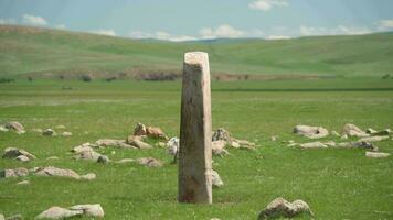 inskrift av obelisk menhir från gammal gammal gånger video