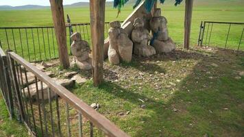 Historical religious monument in steppes of Mongolia video