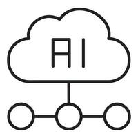 Cloud Computing AI Icon. Cloud Computing vector icon from Artificial Intelligence collection. Outline style Cloud Computing AI icon.