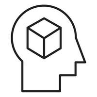 Man Head icon. Man head and Cube vector icon from Artificial Intelligence collection. Outline style Man head icon.