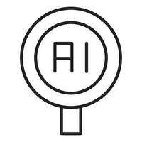 Ai Search icon. Search vector icon from Artificial Intelligence collection. Outline style Search icon.