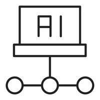 Ai network icon. AI Network vector icon from Artificial Intelligence collection. Outline style Artificial Intelligence Network icon.