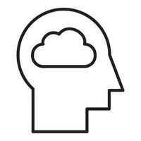 Man Head in cloud icon. Man head and cloud vector icon from Artificial Intelligence collection. Outline style Man head with cloud icon.