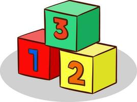 Numeral cubes with numbers vector