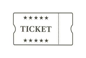 Ticket icon vector illustration in the flat style. Retro ticket stub isolated on a background.
