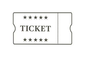 Ticket icon vector illustration in the flat style. Retro ticket stub isolated on a background.