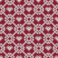 Seamless fabric.Merry Christmas and happy New year. The occasion. Pixels. White and red color. Background, gift wrapping, design, pattern, ornament, background website Stock vector