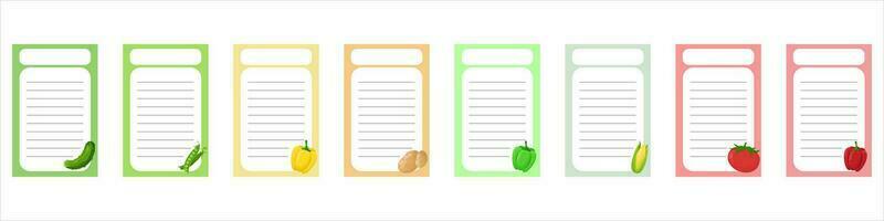 Note of cute vegetable label  illustration. Memo, paper. Vector drawing. writing paper