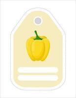 Cute vegetable label. Memo, writing paper.Label with the image of pepper vector