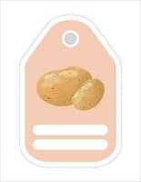 Cute vegetable label. Memo, writing paper.Label with the image of potatoes vector