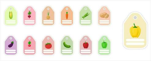 Cute vegetable label. Memo, writing paper vector