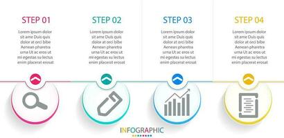 Vector Infographic circle design template with have 4 options or steps