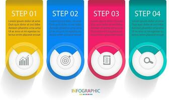 Vector Infographic circle design template with have 4 options or steps