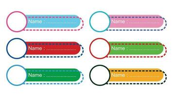 Set of colorful web buttons with place for your text. Vector illustration. Text ornament for promotions, announcements, highlights, etc