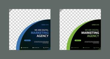 corporativo y digital negocio márketing promoción enviar diseño o social medios de comunicación bandera mínimo y moderno vector