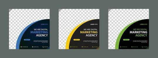 Corporate and digital business marketing promotion post design or social media banner minimal and modern vector