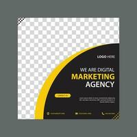 Corporate and digital business marketing promotion post design or social media banner minimal and modern vector