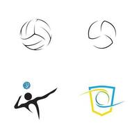 Volleyball logo, emblem, icons, designs templates with volleyball ball on a light background vector