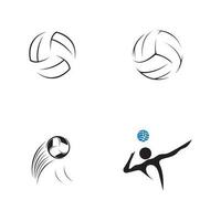 vóleibol logo, emblema, iconos, diseños plantillas con vóleibol pelota en un ligero antecedentes vector